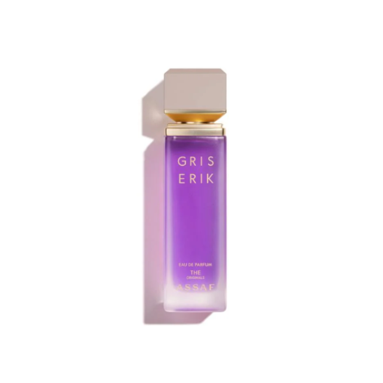 Perfume bottle labeled 'Gris Erik' by Assaf